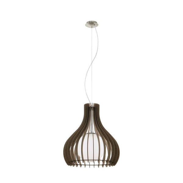 Suspension Tindori nickel satiné et marron foncé