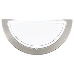 Applique murale Planet 1 nickel et blanche mat, verre