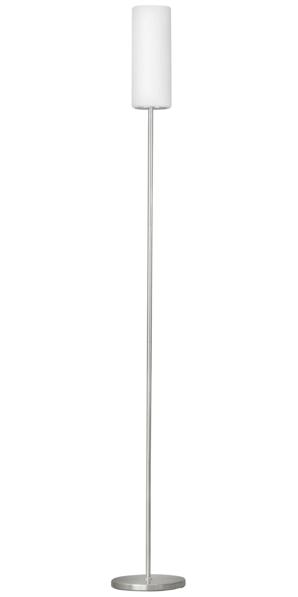 Lampadaire Troy 3 nickel et blanc mat, verre