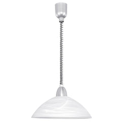 Suspension Lord 2 argentée et blanche mat, albâtre