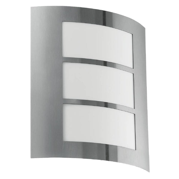 Applique extérieure City inox et blanche (88139)