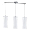 Suspension Pinto chromée, verre, H 110 cm (89833)