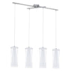Suspension Pinto chromée, verre, H 110 cm (89834)