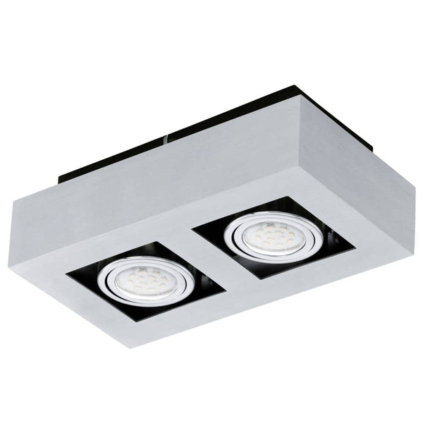 Plafonnier Loke 1 aluminium et noir