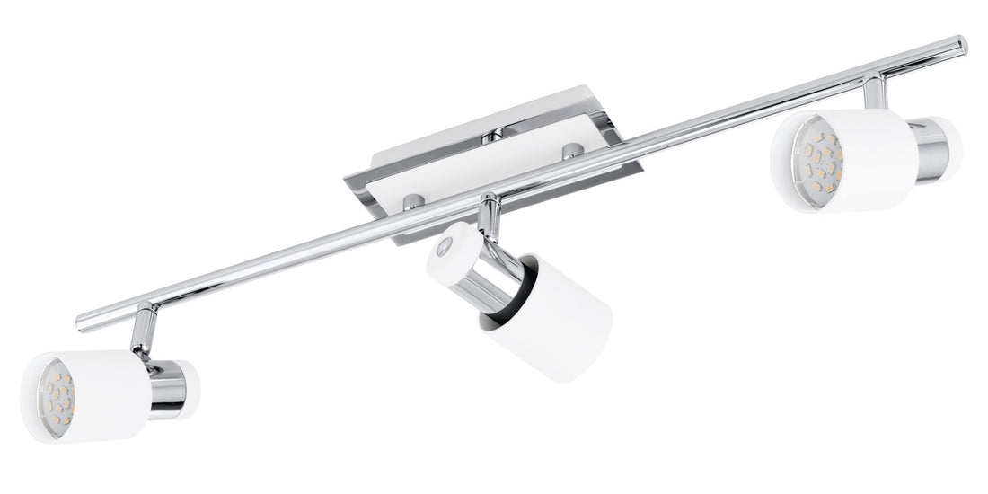 Spot Davida chromé et blanc, L 58 cm