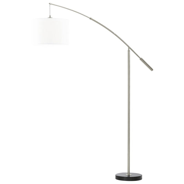 Lampadaire Nadina nickel et blanc mat