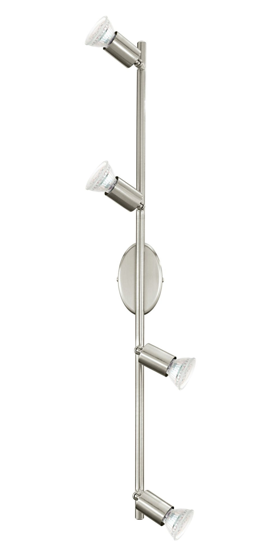 Second angle du luminaire montrant le rail vertical et son support ovale central