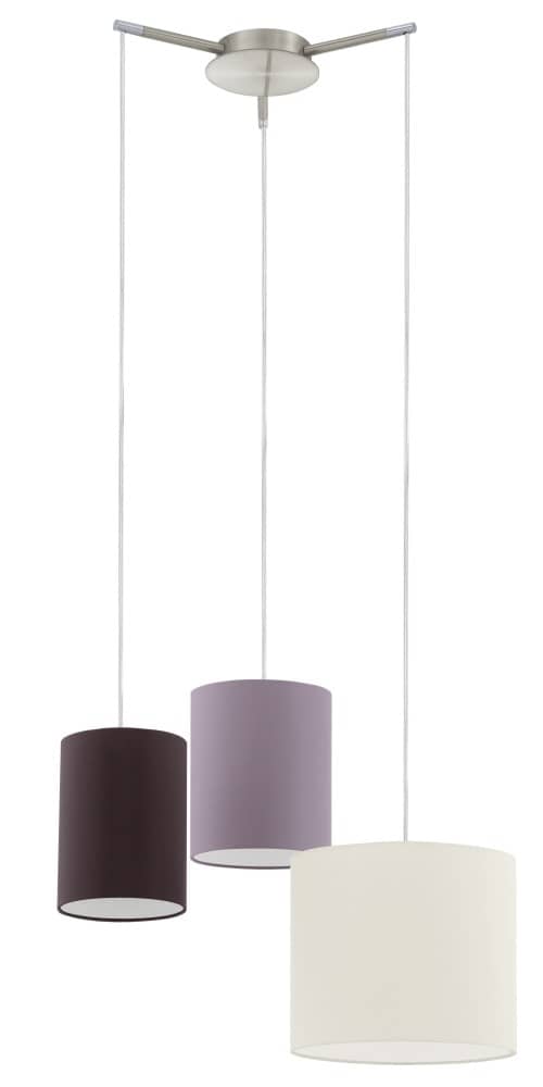Suspension Tombolo nickel satiné, tissu
