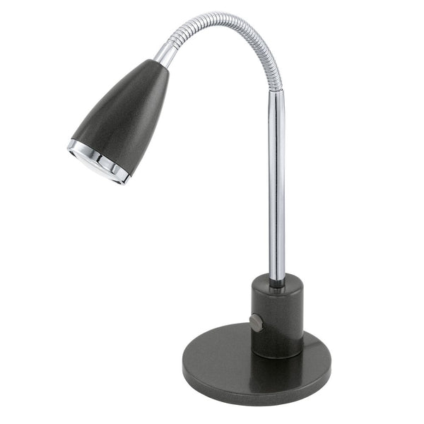 Lampe à poser Fox anthracite et chromée