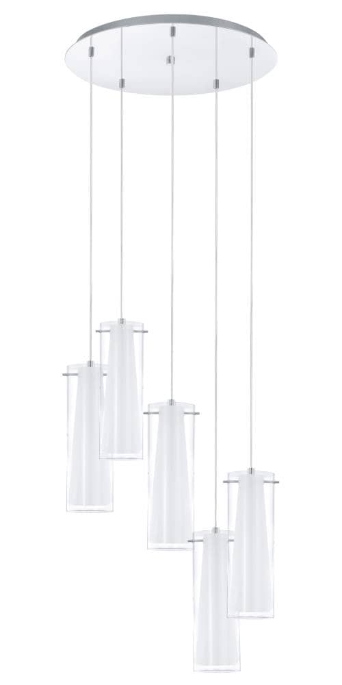 Suspension Pinto chromée, verre, H 150 cm