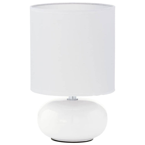 Lampe à poser Trondio blanche, tissu