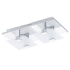 Applique murale Vicaro inox et blanche, verre, L 27 cm (93312)