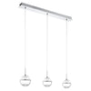 Suspension Montefio 1 chromée et blanche, cristal