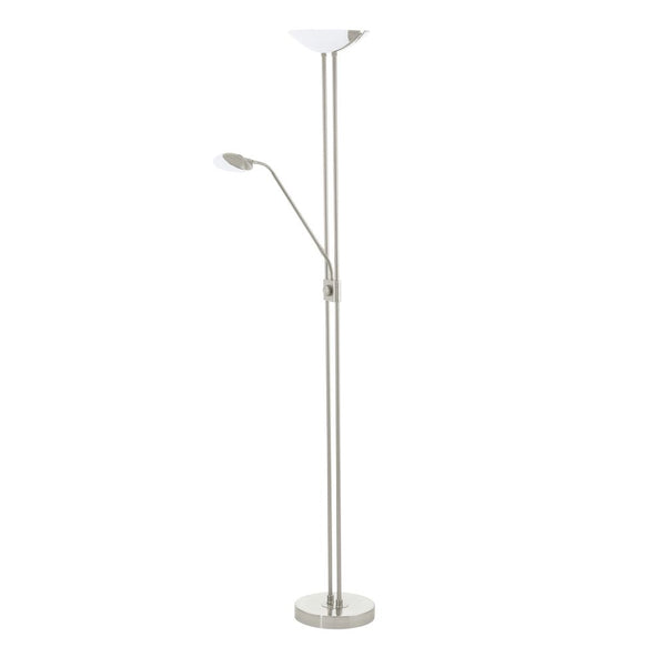 Lampadaire Baya nickel et blanc mat, verre