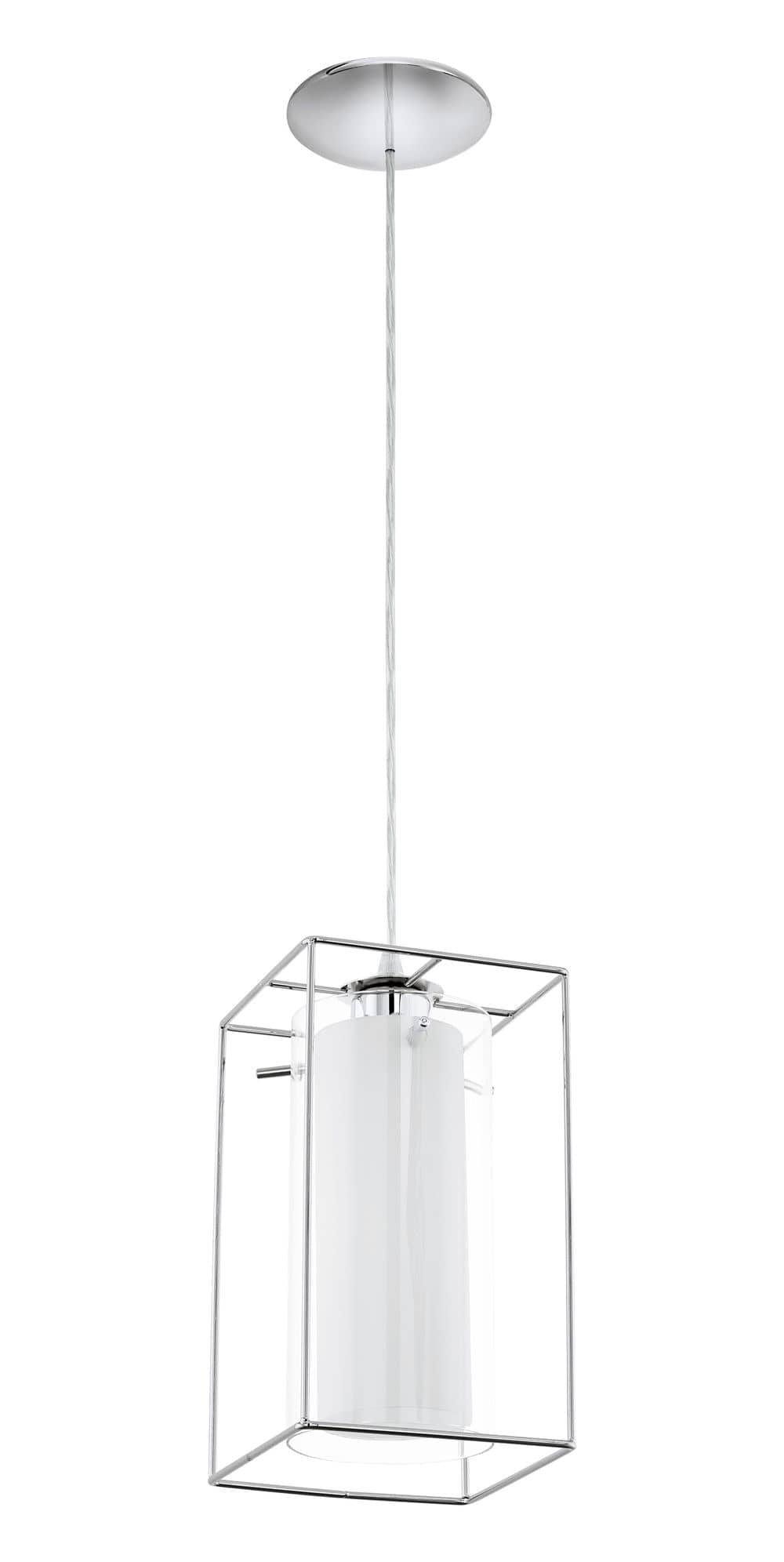 Suspension Loncino 1 chromée et transparente, verre (94377)