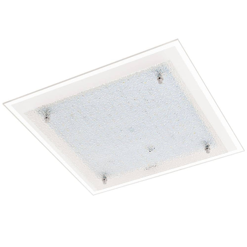 Applique murale Priola blanche et chromée, verre, L 38 cm