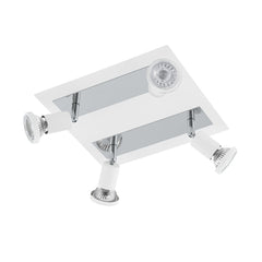 Spot Sarria blanc et chromé, H 26 cm