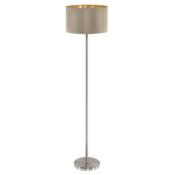 Lampadaire Maserlo taupe et doré