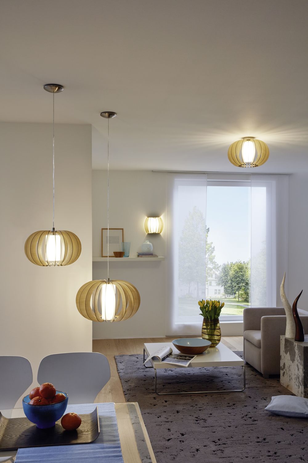 Suspension Stellato 1 bois, verre
