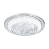 Plafonnier Acolla chromé et blanc, cristal