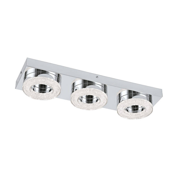 Plafonnier Fradelo chromé, cristal, L 44 cm (95663)