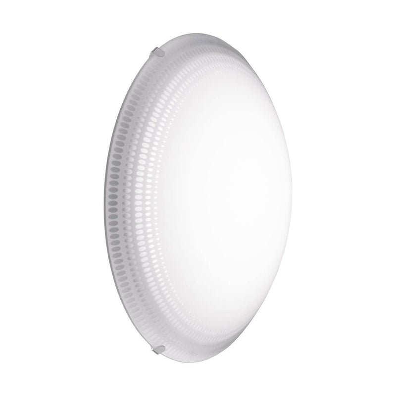 Applique murale Magitta 1 blanche et transparente, verre, Ø 31,5 cm