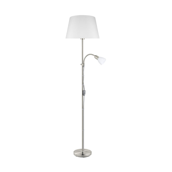 Lampadaire Conesa nickel satiné, verre