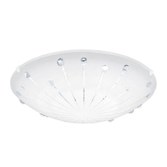 Plafonnier Margitta 1 blanc et transparent, cristal