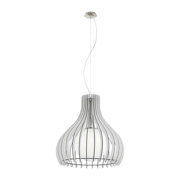 Suspension Tindori bois et blanche, verre
