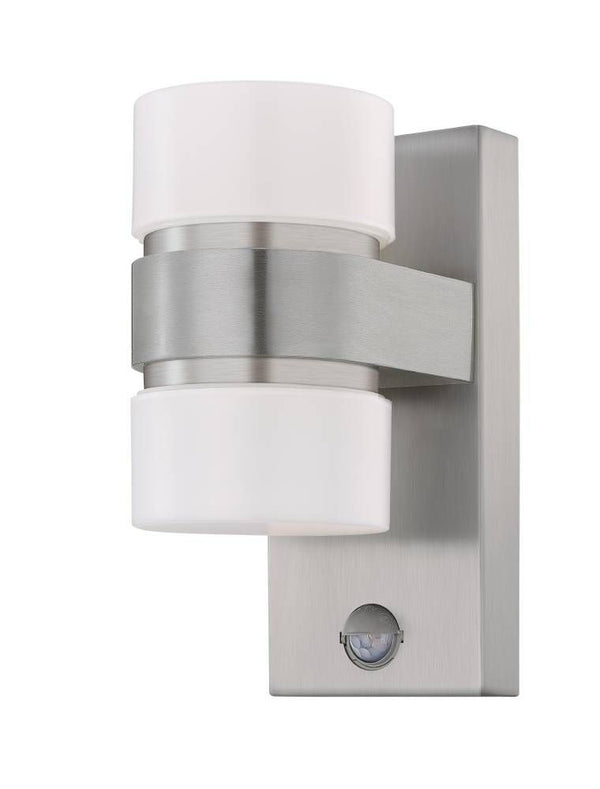 Applique extérieure Atollari inox et blanche