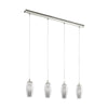Suspension Farsala nickel et noire, verre, H 110 cm (96344)
