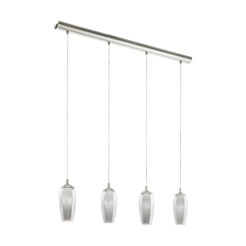 Suspension Farsala nickel et noire, verre, H 110 cm (96344)