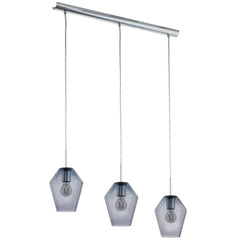Suspension Murmillo chromée et noire, verre (96774)