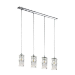 Suspension Estevau chromée et noire, verre