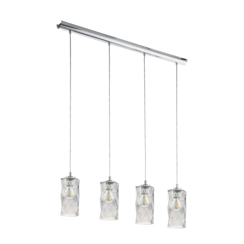 Suspension Estevau chromée et noire, verre