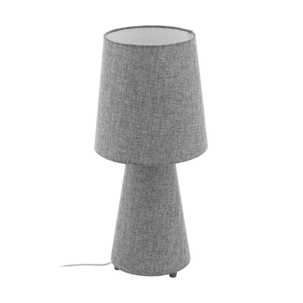 Lampe à poser Carpara 2 lumières grise, H 47 cm