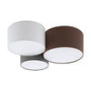Plafonnier Pastore 3 lumières anthracite et marron