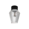 Plafonnier Verelli noir et transparent