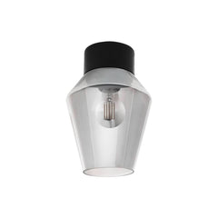 Plafonnier Verelli noir et transparent