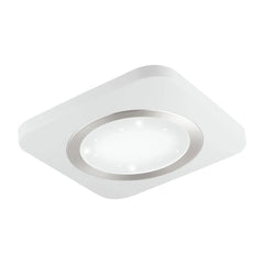 Plafonnier Puyo-s blanc et nickel satiné, L 30 cm