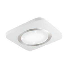 Plafonnier Puyo-s blanc et nickel satiné, L 40 cm