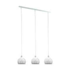 Suspension Roccaforte 3 lumières blanche