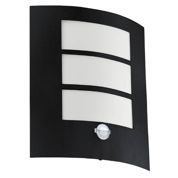 Applique extérieure City noire et blanche, L 11 cm