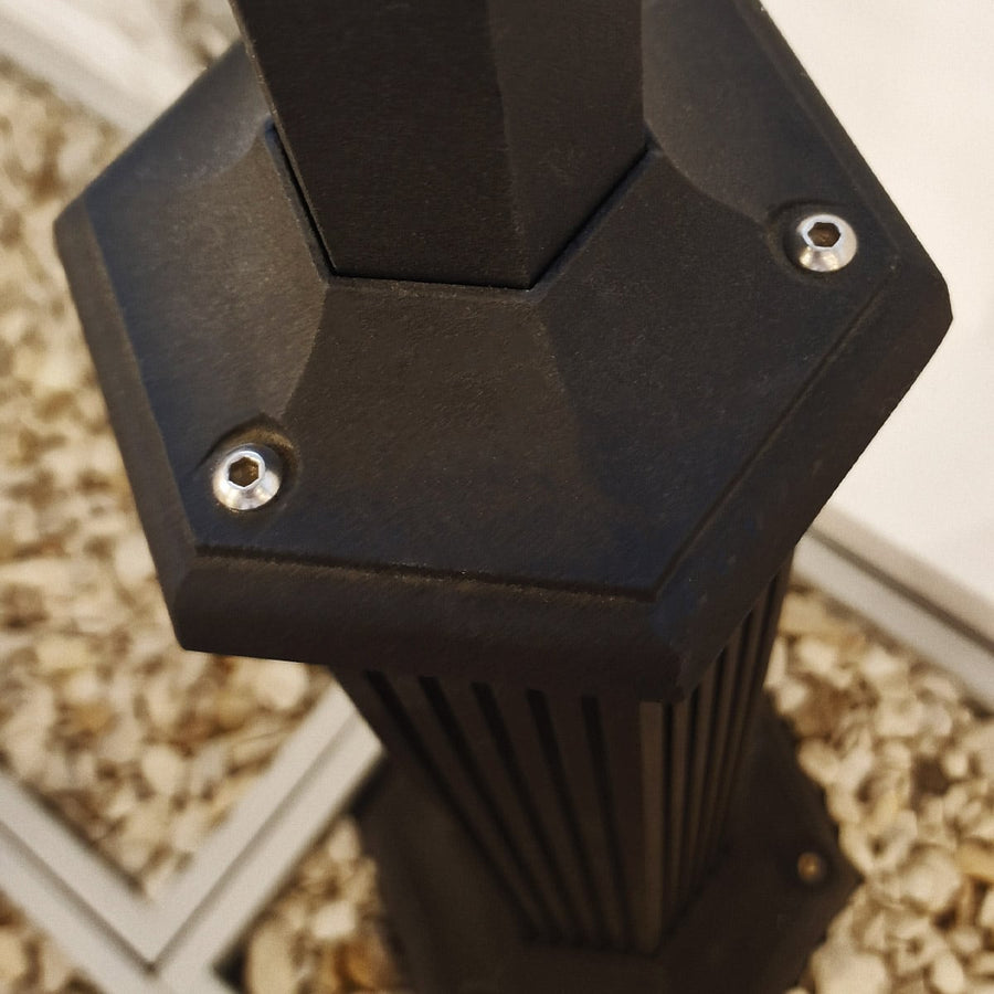 Lampadaire extérieur Chapel noir, verre, H 179 cm