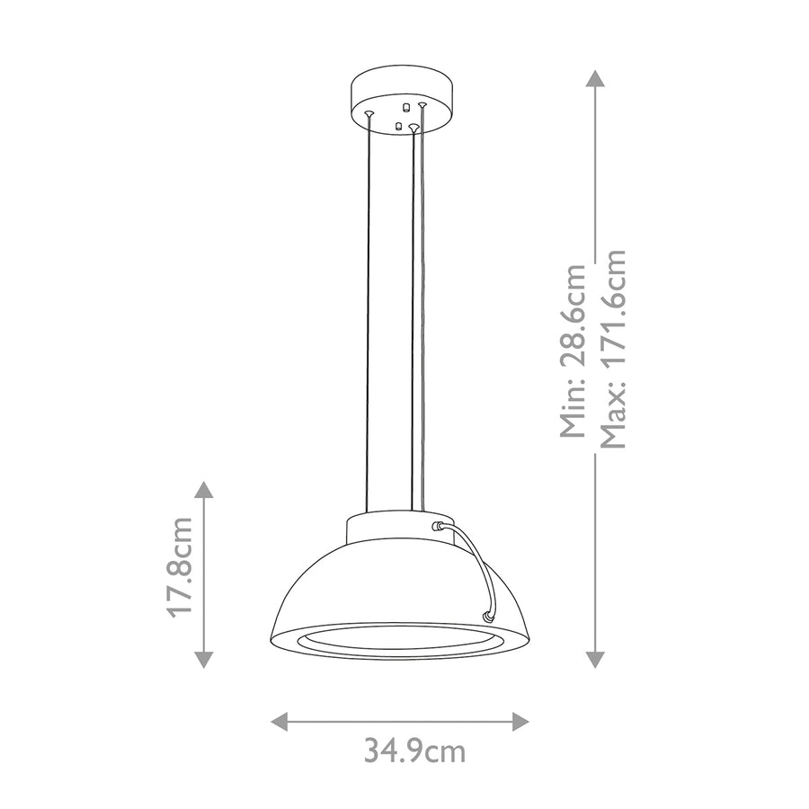 Suspension Europa blanche, Ø 34,9 cm