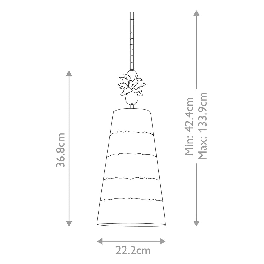 Suspension Anemome taupe et crème
