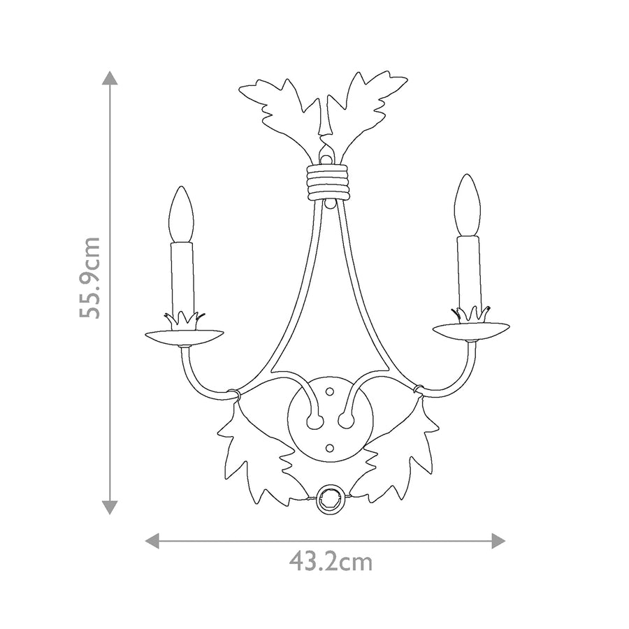 Schéma coté de face : hauteur 55,9 cm et largeur 43,2 cm