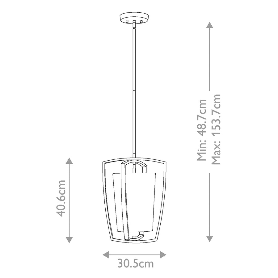 Suspension Blakely nickel satiné