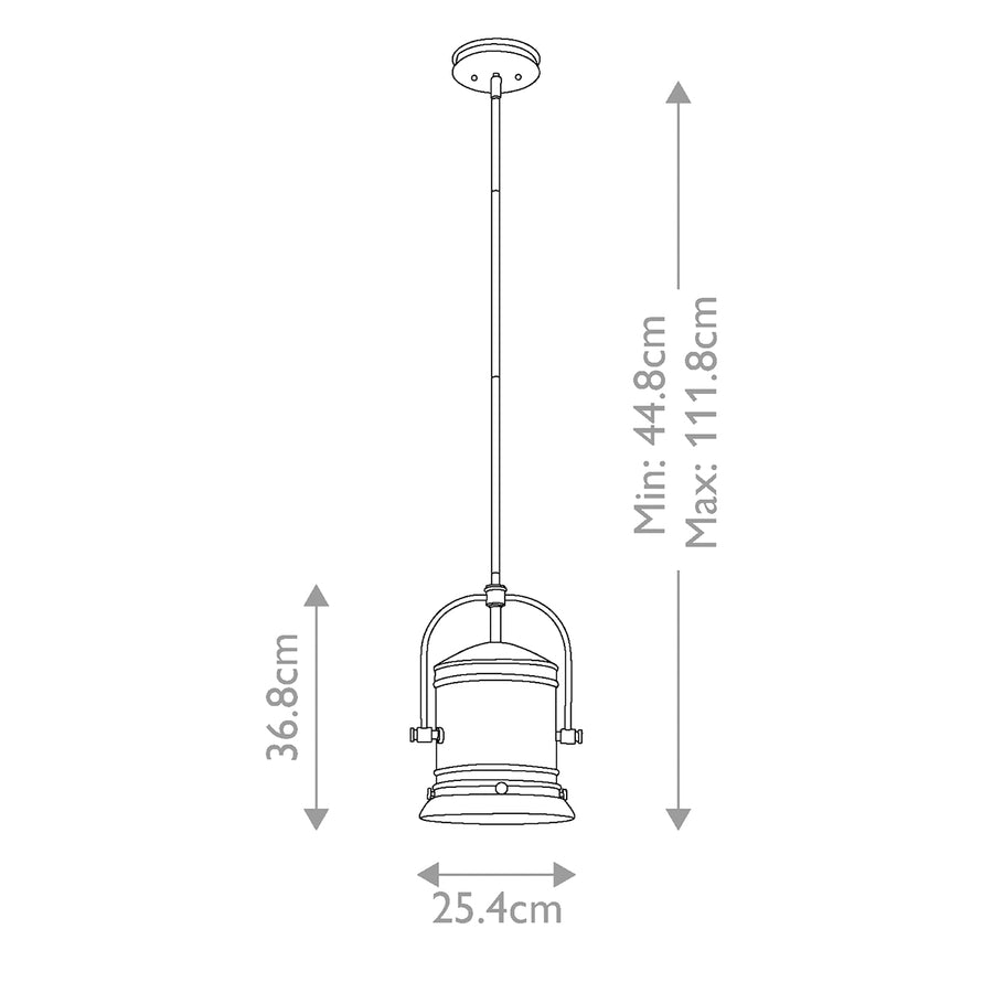 Suspension Pullman nickel satiné