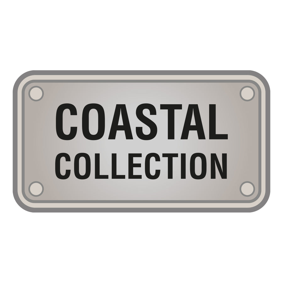 Badge rectangulaire COASTAL COLLECTION gris avec vis apparentes aux quatre coins